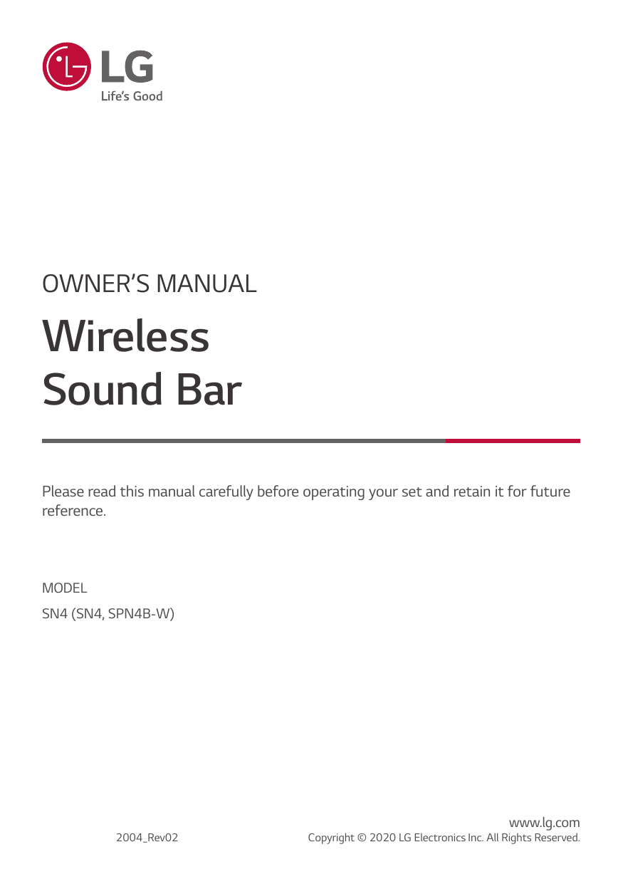 LG SN4 Owner's manual | Manualzz