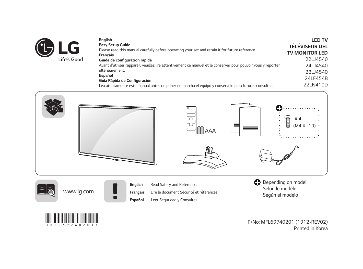 LG 24LJ4540, 28LJ4540 Owner's manual | Manualzz