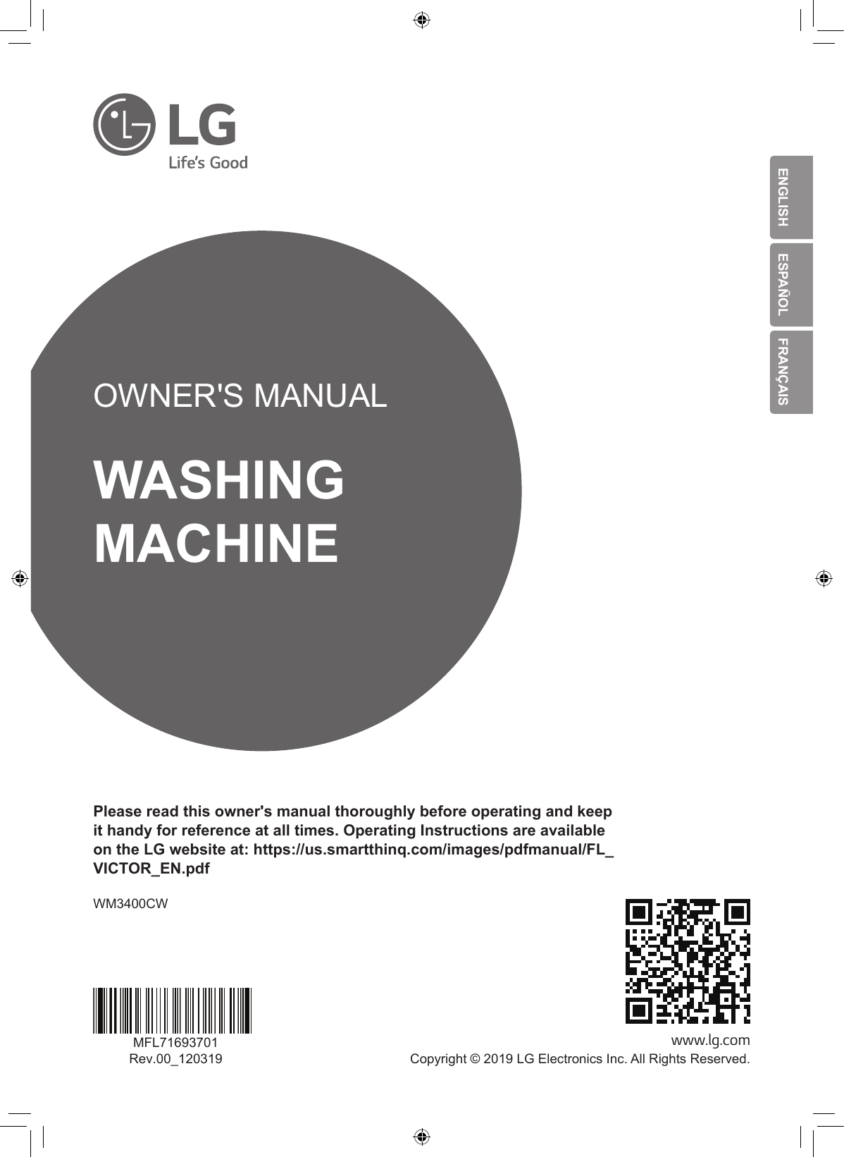 LG WM3400CW Owner's manual | Manualzz