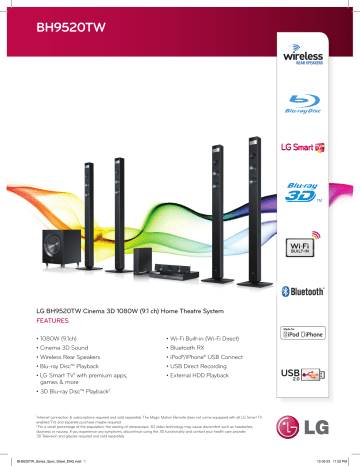 LG BH9520TW Specification | Manualzz