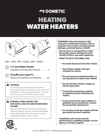 5 1 Operating The Electronic Control Dometic Wh 6ga Wh 6gea Wh 9gea 5 1 Operating The Electronic Control