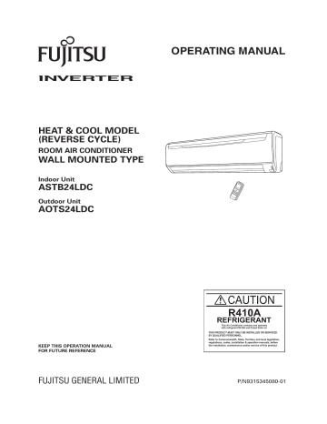 Fujitsu Aotr24lcc Aotr24lfl Aotr30lct Aotr30lft Operating Manual Manualzz - Fujitsu Wall Mounted Air Conditioner Manual