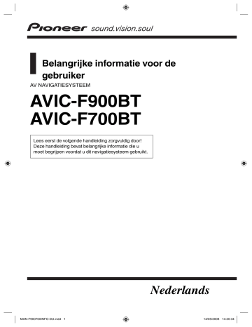 Pioneer AVIC-F900BT Handleiding | Manualzz