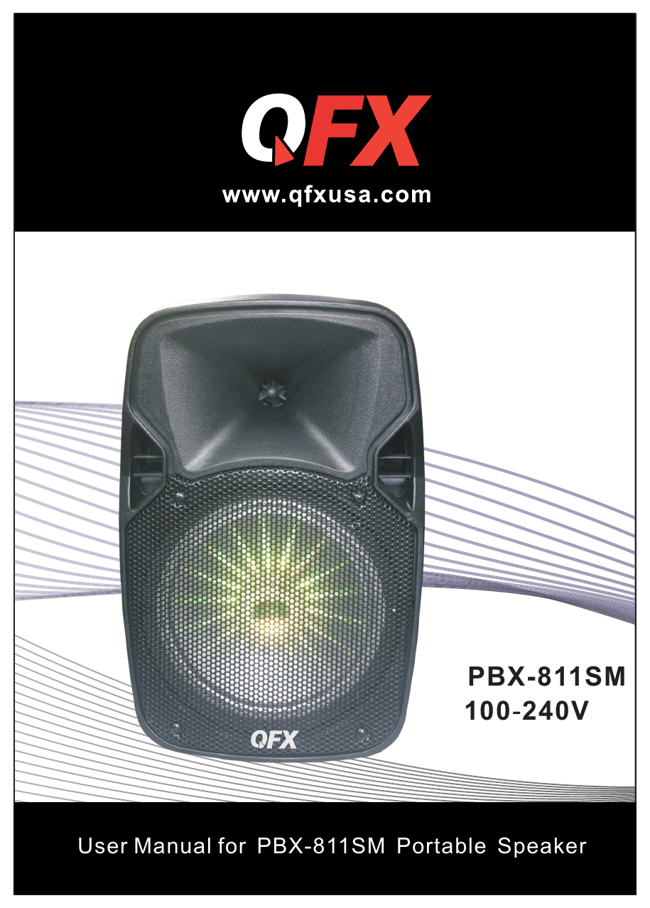 QFX PBX811SM 8” PORTABLE PARTY SPEAKER WIRELESS MICROPHONE & STAND