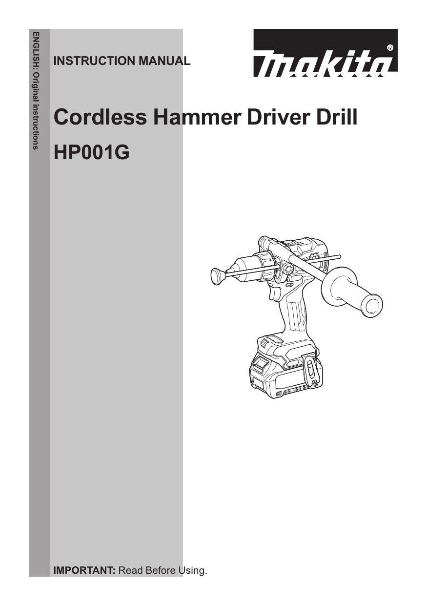 Makita HP001G Cordless Hammer Driver Drill User Manual Manualzz