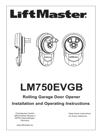 Chamberlain Liftmaster Lm750evgb Garage, Liftmaster Universal Garage Door Opener Instructions