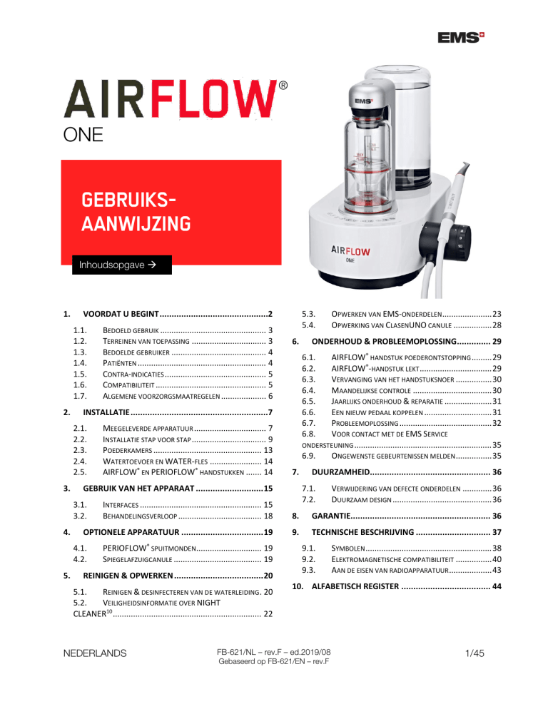 EMS AIRFLOW One Instructions Manualzz