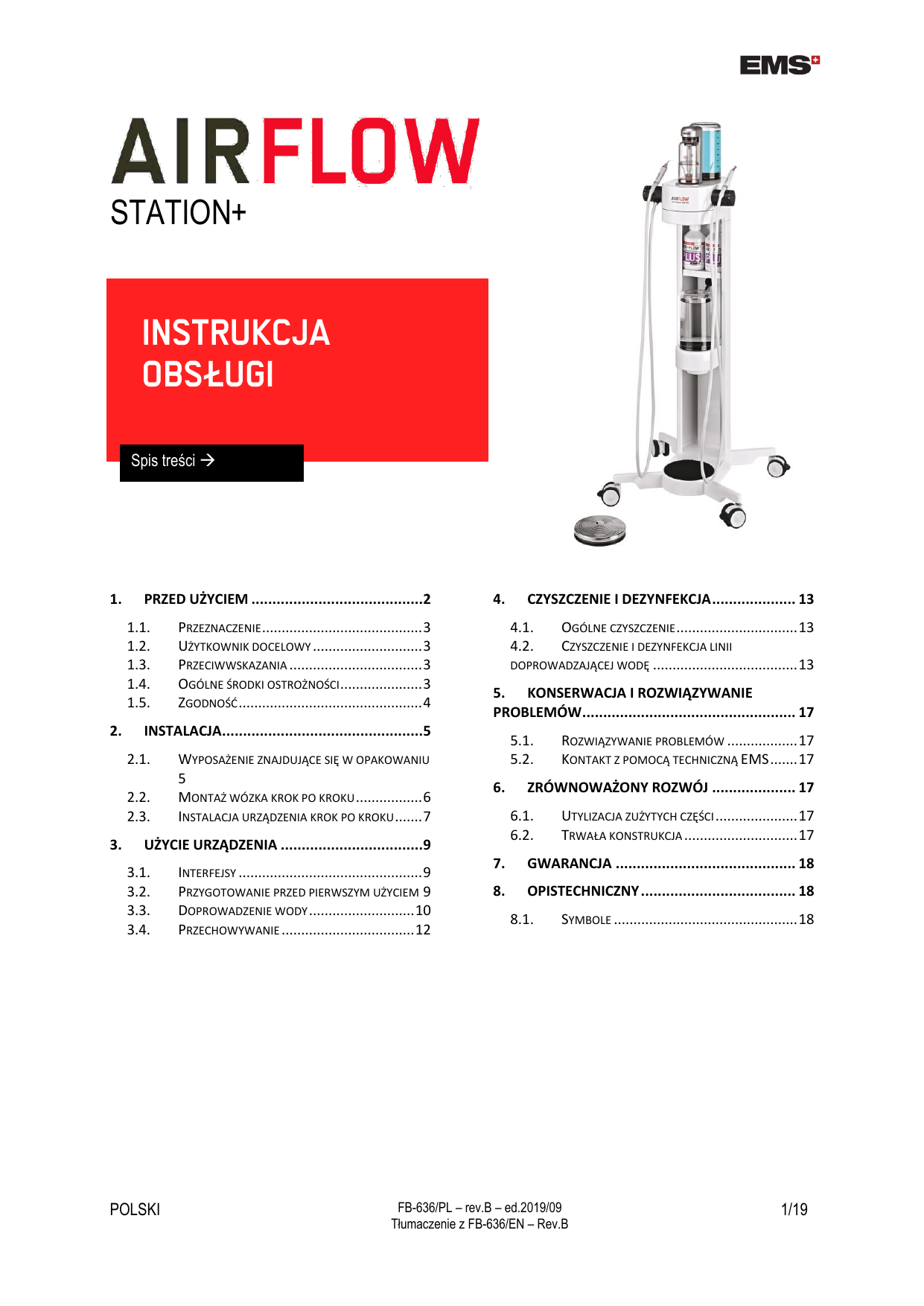 EMS AIRFLOW Station+ Instrukcja obsługi Manualzz