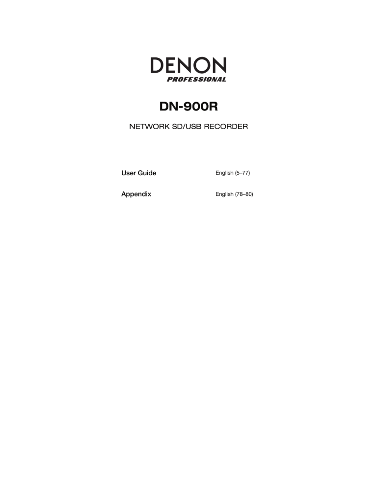 Denon Professional Dn 900r Owner S Manual Manualzz