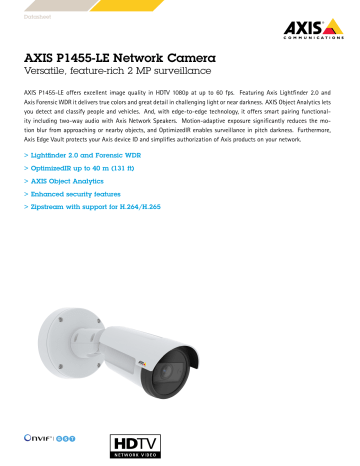 AXIS P1455-LE Data Sheet | Manualzz