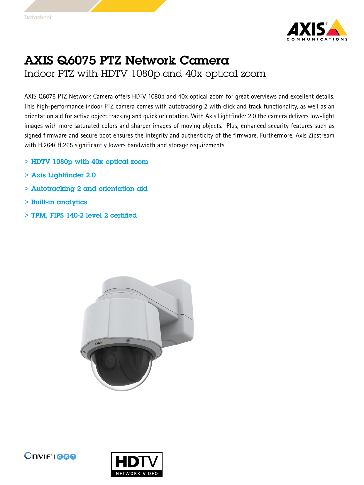 Axis Q6075 Axis Autotracking Axis Q6075-E 2MP Outdoor PTZ Camera