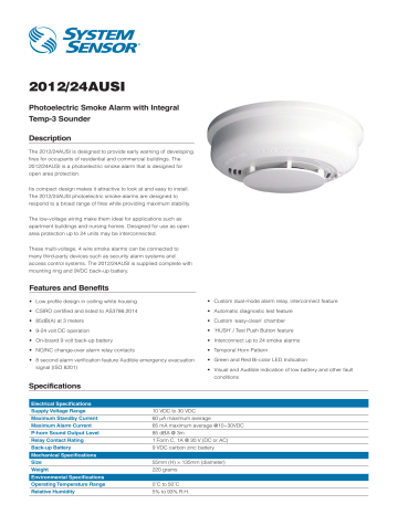 System Sensor Ausi Smoke Alarm Technical Manual Manualzz