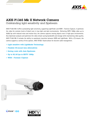 AXIS P1365 Mk II Full-body Camera Data Sheet | Manualzz