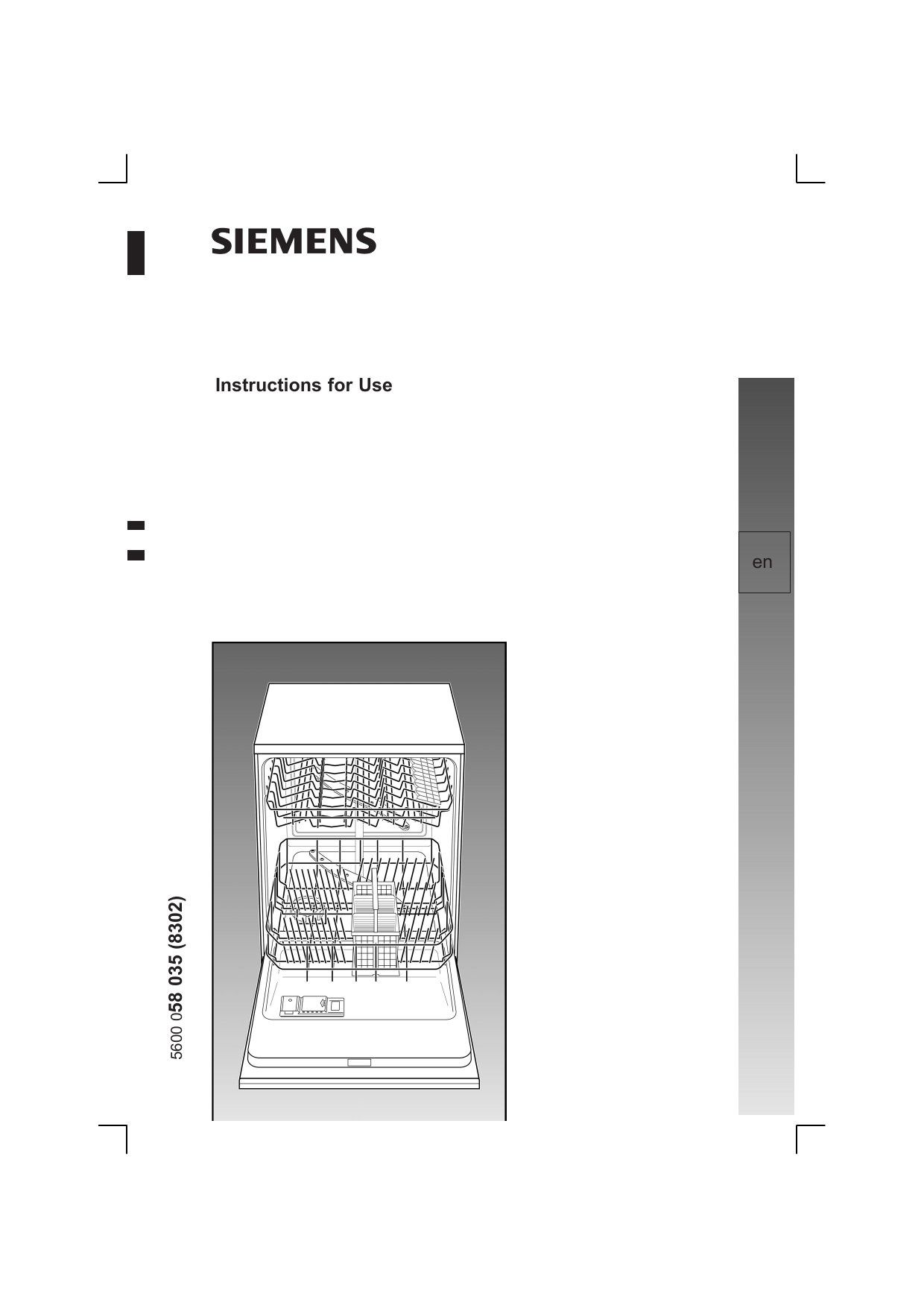 Siemens Dishwasher, 60 cm Semi-integrated - Stainless steel Instruction