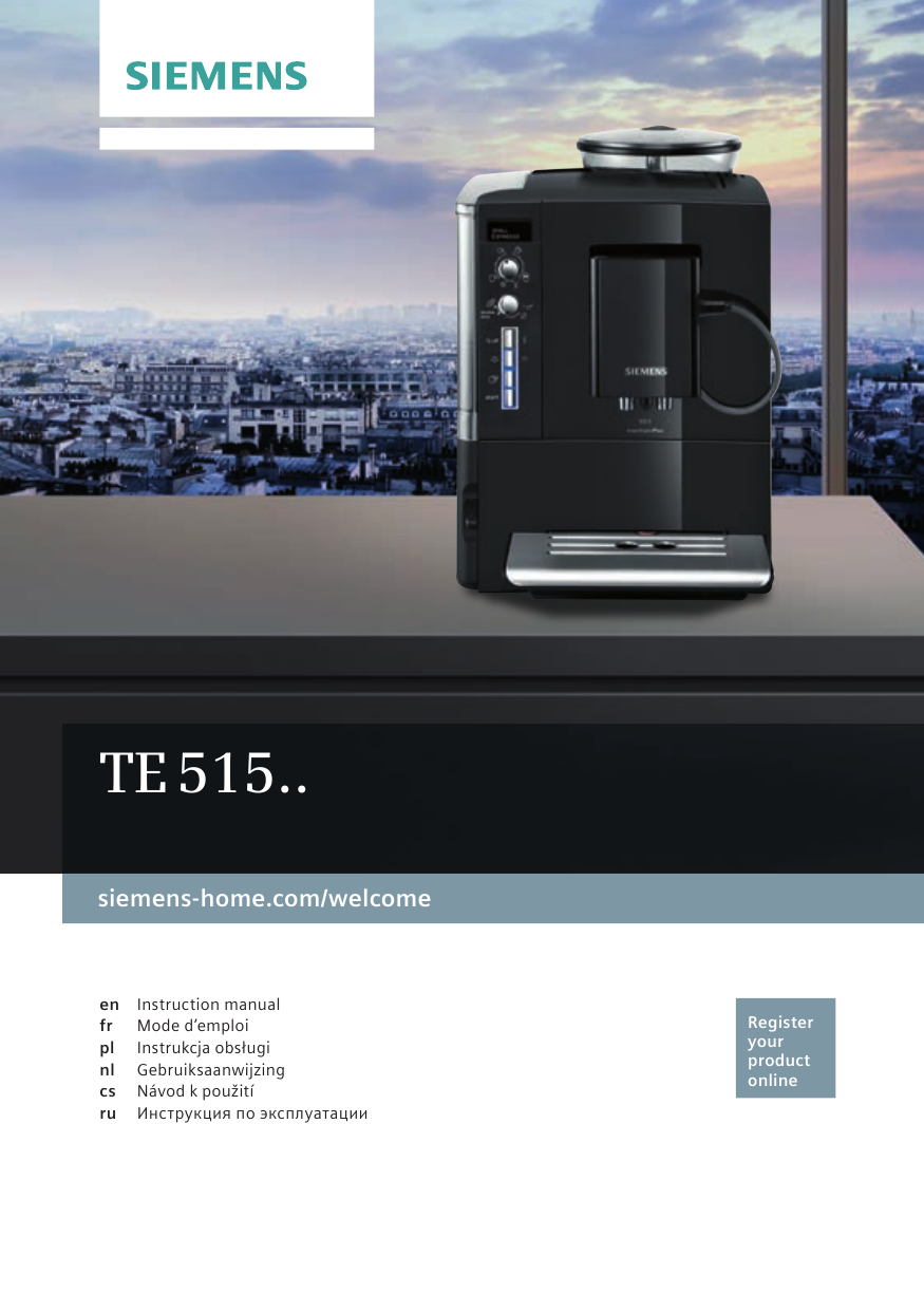 Siemens Fully automatic coffee machine Manuel utilisateur Manualzz