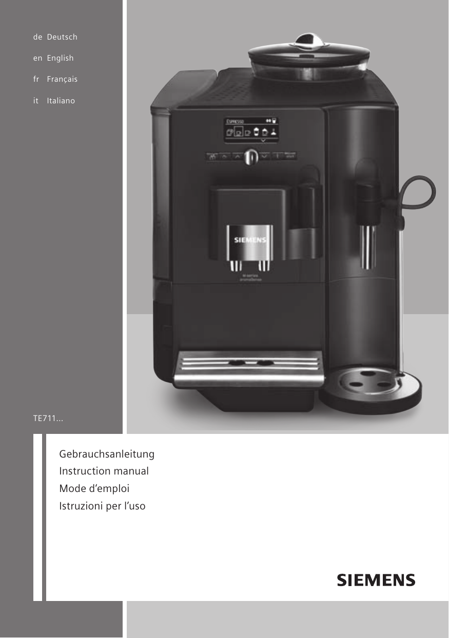 Siemens Fully automatic coffee machine, TE711509DE/22, TE711509DE/23