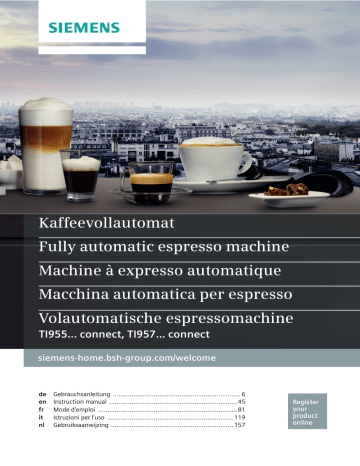 Siemens Fully automatic coffee machine Instructions for Use | Manualzz