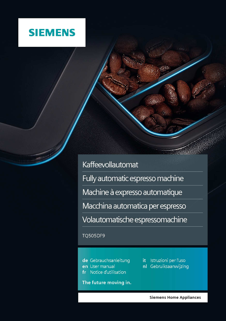 Siemens Fully automatic coffee machine Bedienungsanleitung Manualzz