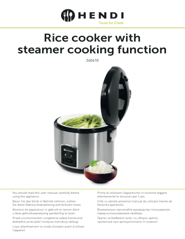 Rice cooker with steamer function - HENDI Tools for Chefs