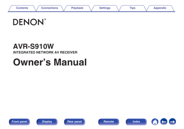 Denon AVR-S910W Owner Manual | Manualzz
