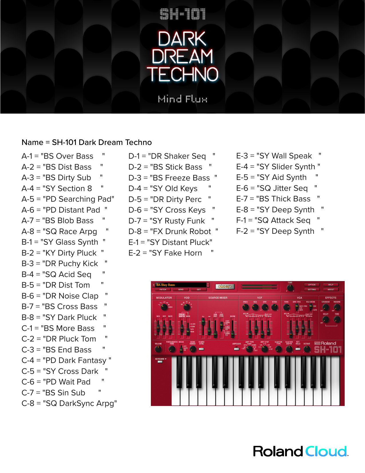 Roland Sh 101 Dark Dream Techno Owner S Manual Manualzz