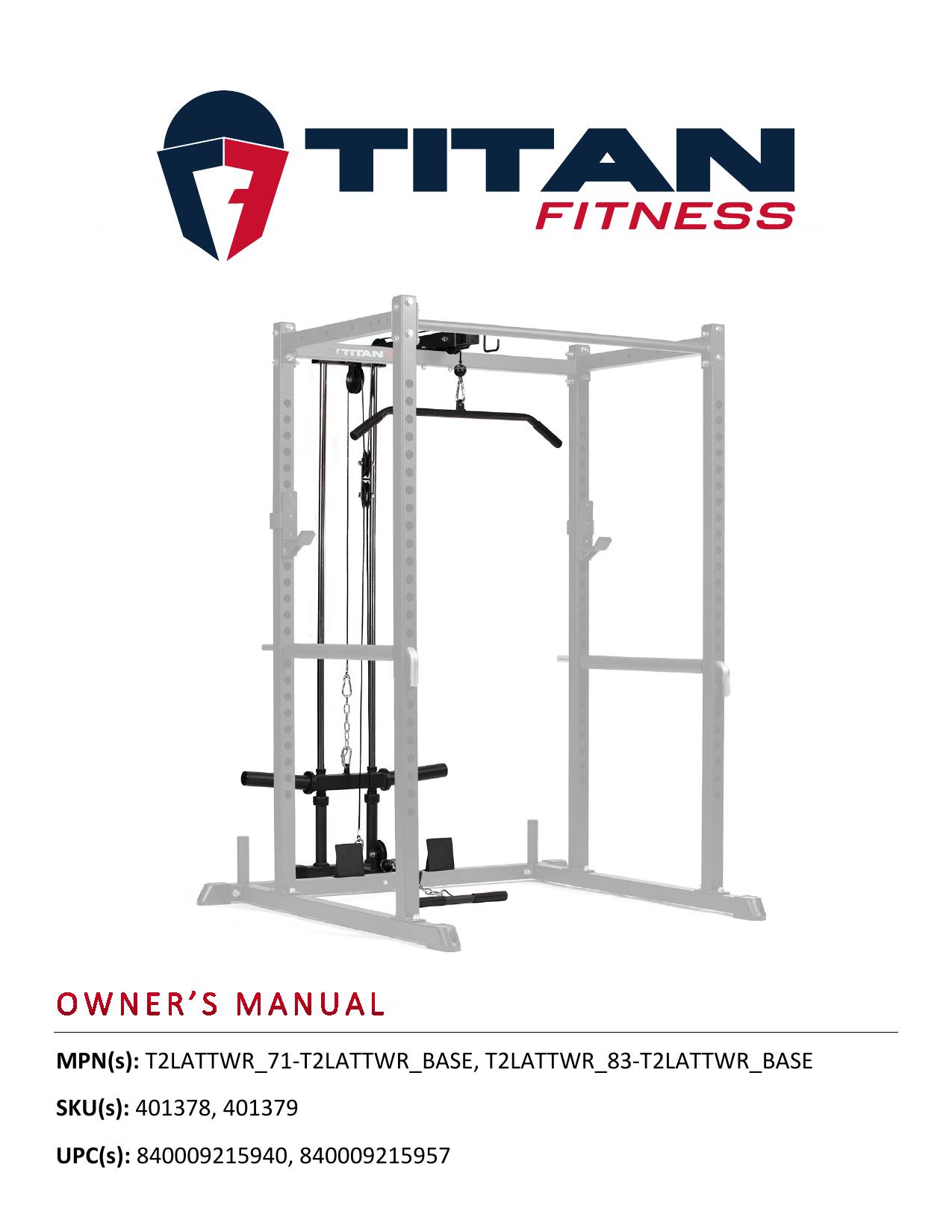 Titan t2 best sale lat pulldown