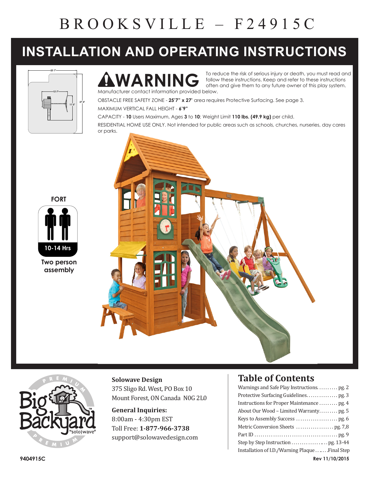 brooksville wooden swing set