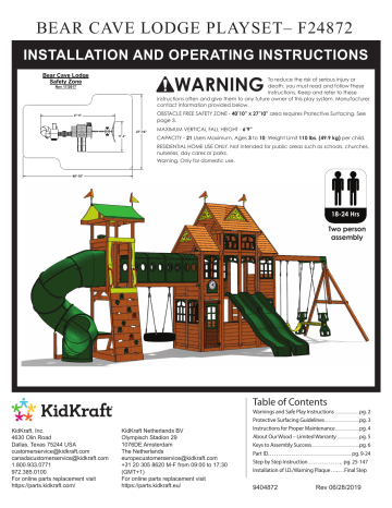 INSTALL ONLY - Bear Cave Lodge Playst & Swing Set by Cedar Summit