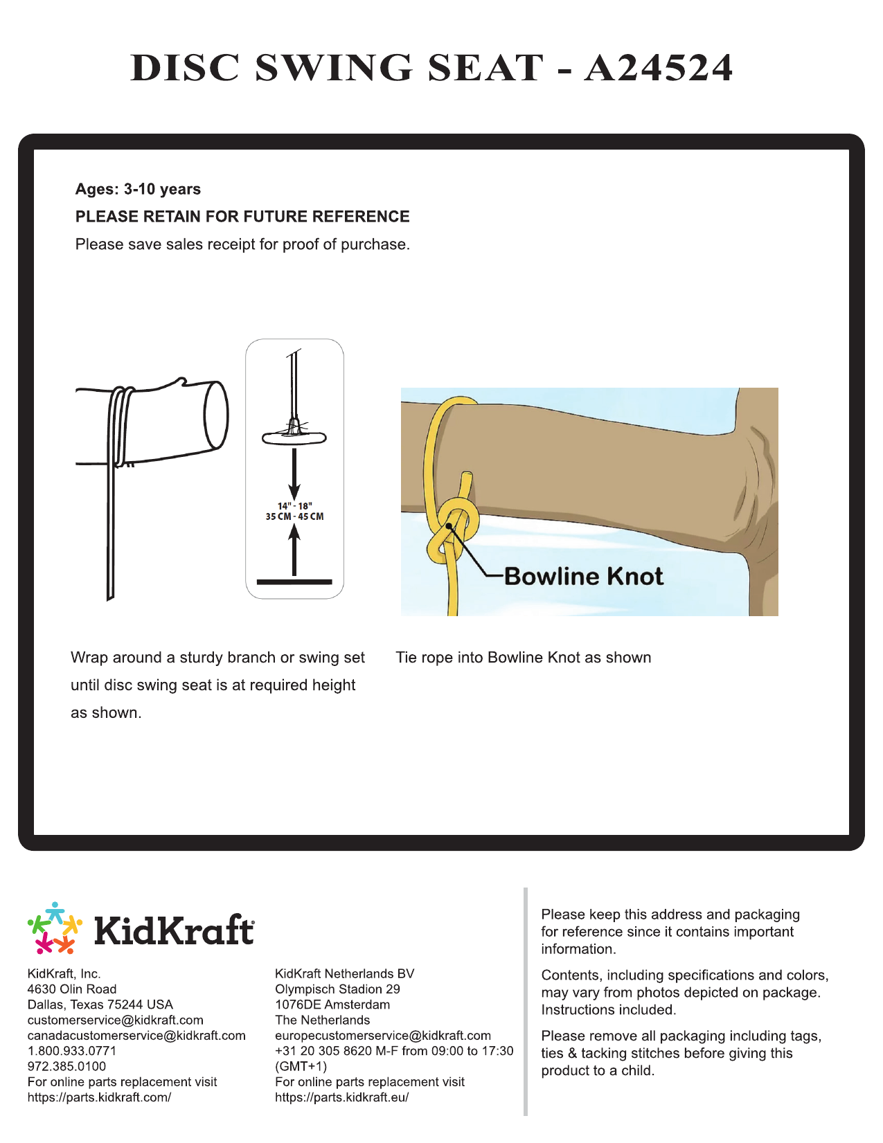 KidKraft Disc Swing Seat User manual Manualzz