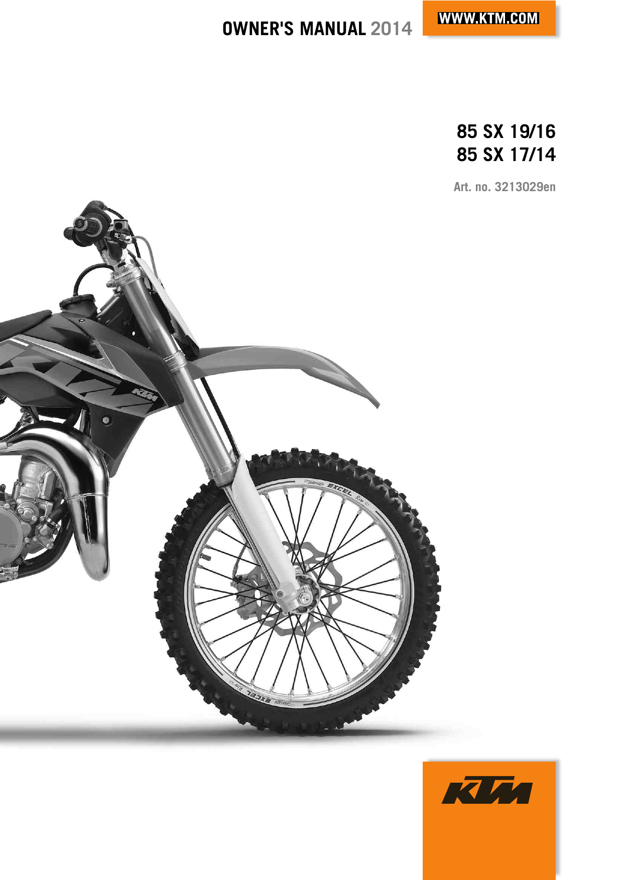 KTM 2014 85 SX 17/14, 2014 85 SX 19/16 Owner's Manual | Manualzz