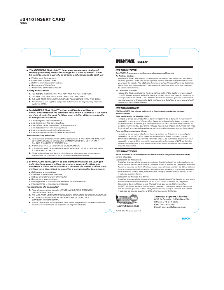 Innova 3310 User Manual