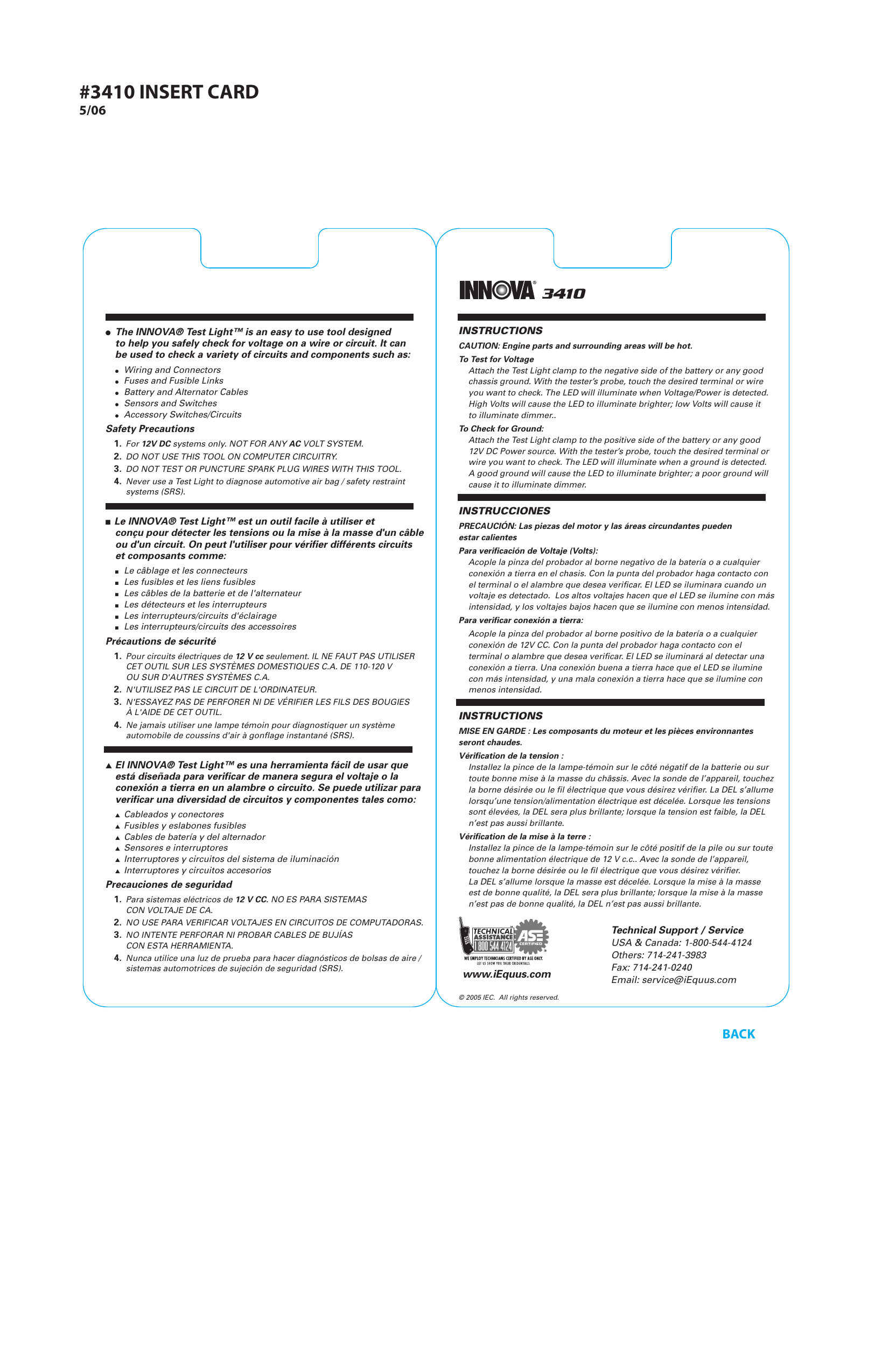 Innova 3410 Owner's manual | Manualzz