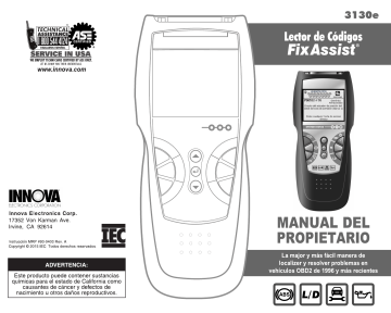 Innova 3130e OBD2ScanTool El manual del propietario | Manualzz