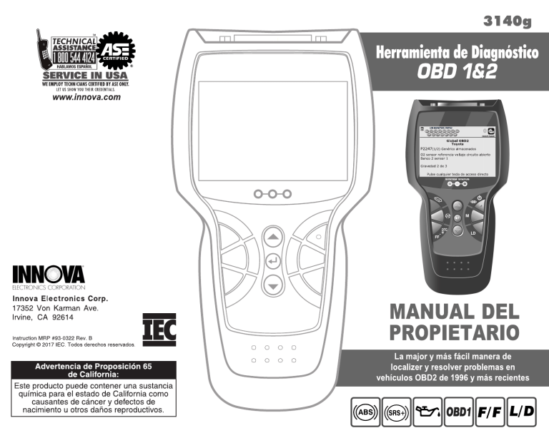 Innova 3140g Owner's manual | Manualzz