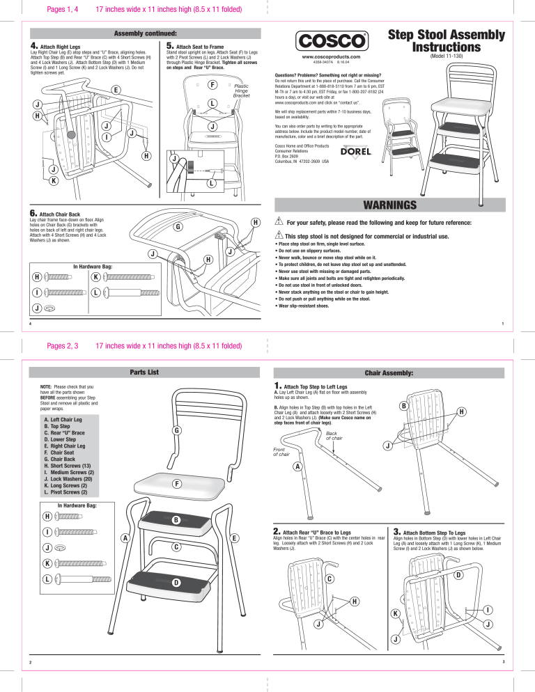 Cosco whte User Manual Manualzz