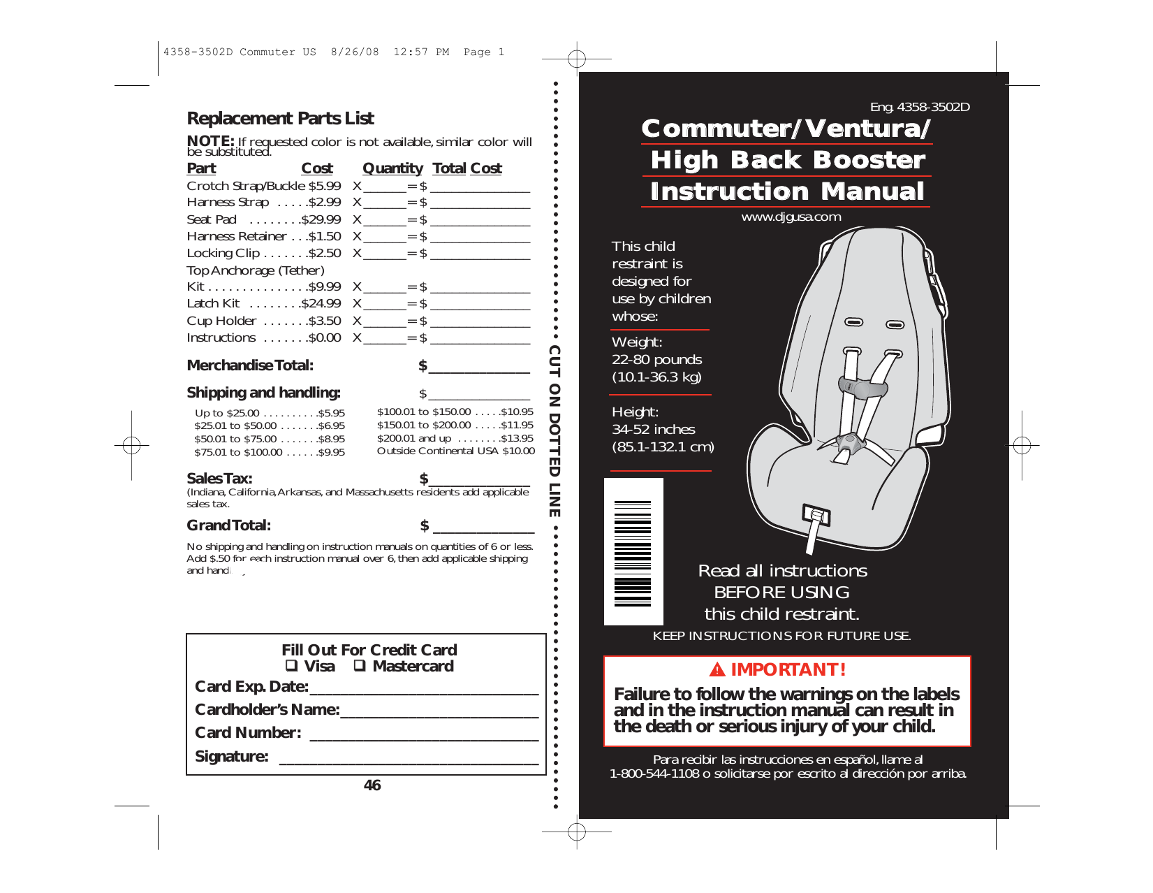 COSCO BC041 Ventura Highback Booster Instructions | Manualzz