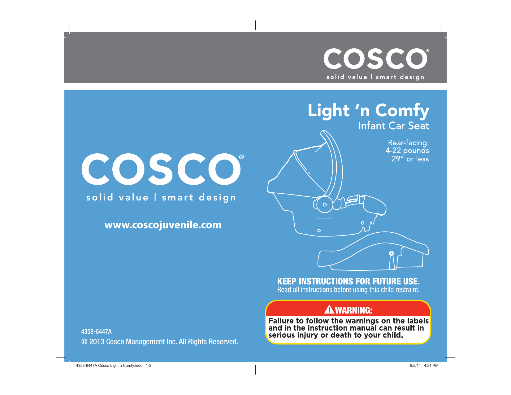 Cosco light n comfy infant car seat manual sale