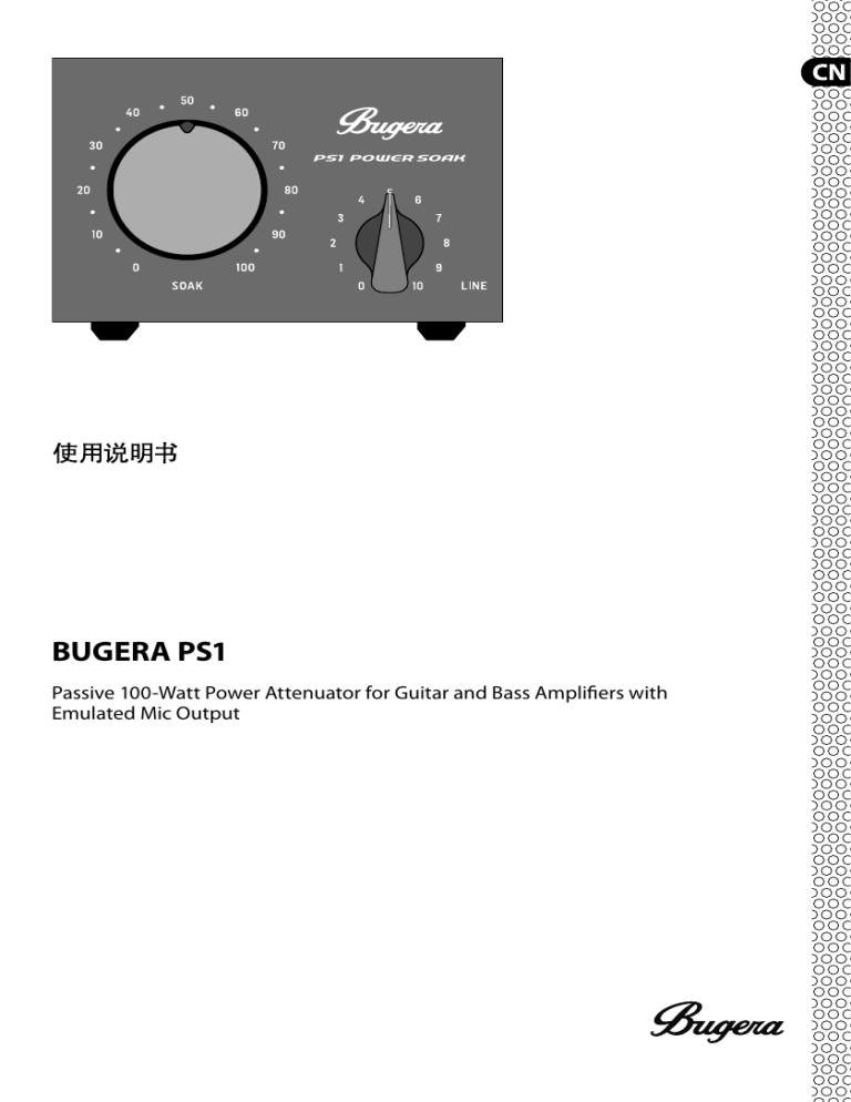 Bugera PS1 Quick start guide Manualzz