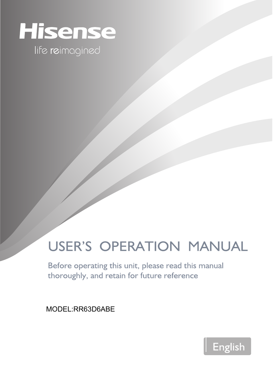 Hisense RR63D6ABE User manual | Manualzz