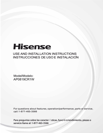 Hisense AP0819CR1W 5,500 BTU Ultra-Slim Portable AC Installation Guide