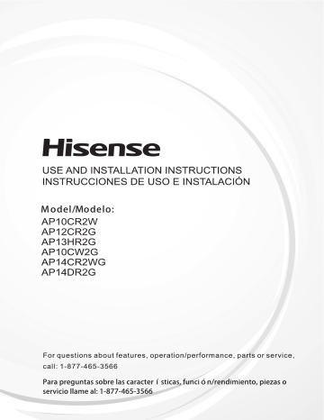 Hisense AP10CW2G-0 User guide | Manualzz
