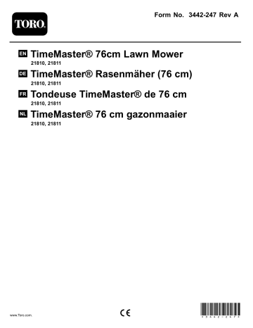 Toro TimeMaster 76cm Lawn Mower Walk Behind Mower Operator's Manual | Manualzz