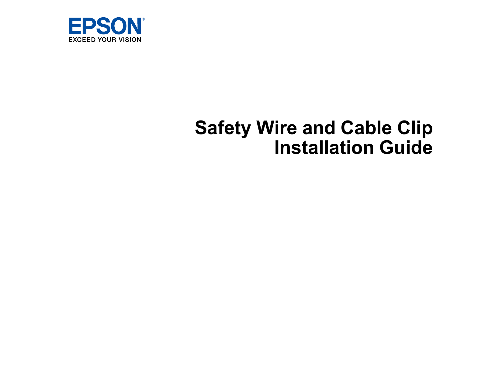 Epson Safety Wire Installation Guide Manualzz