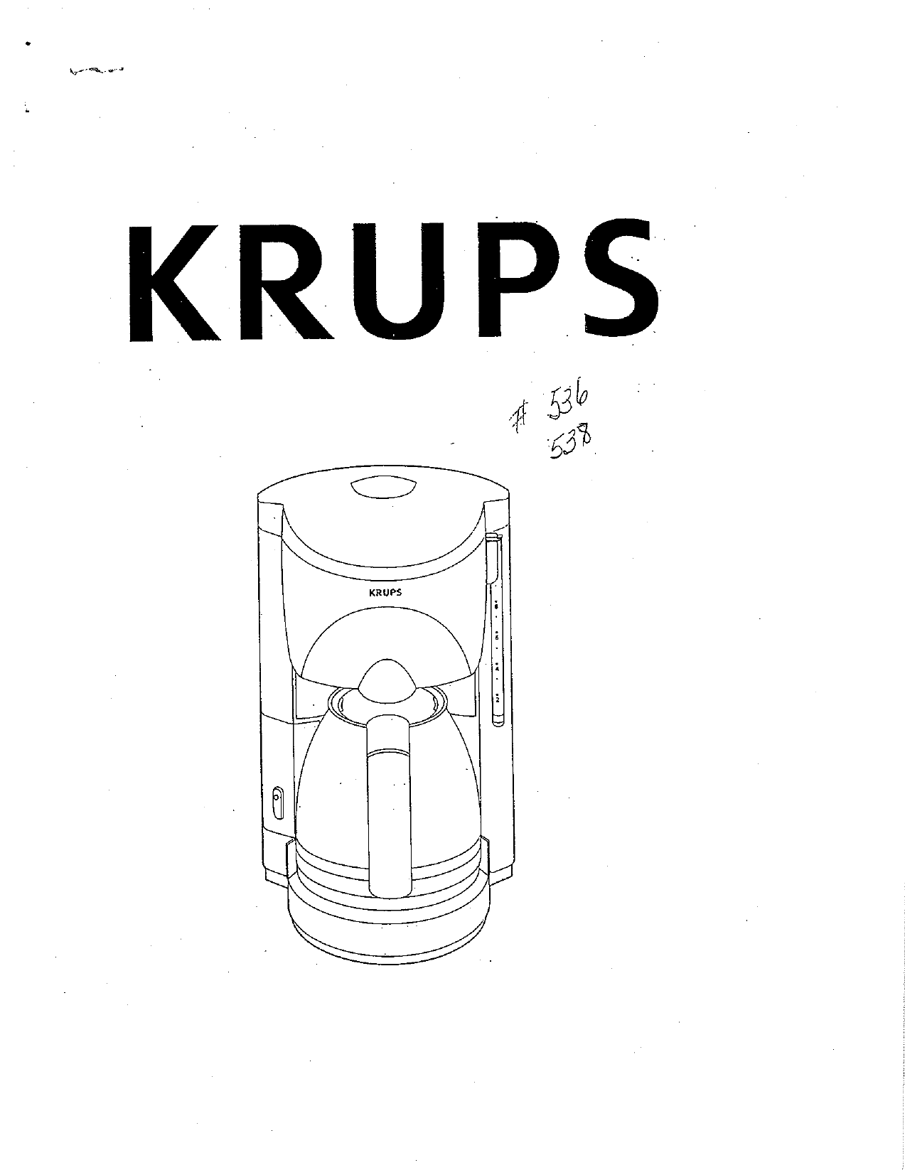 Krups 538 Owner Manual | Manualzz