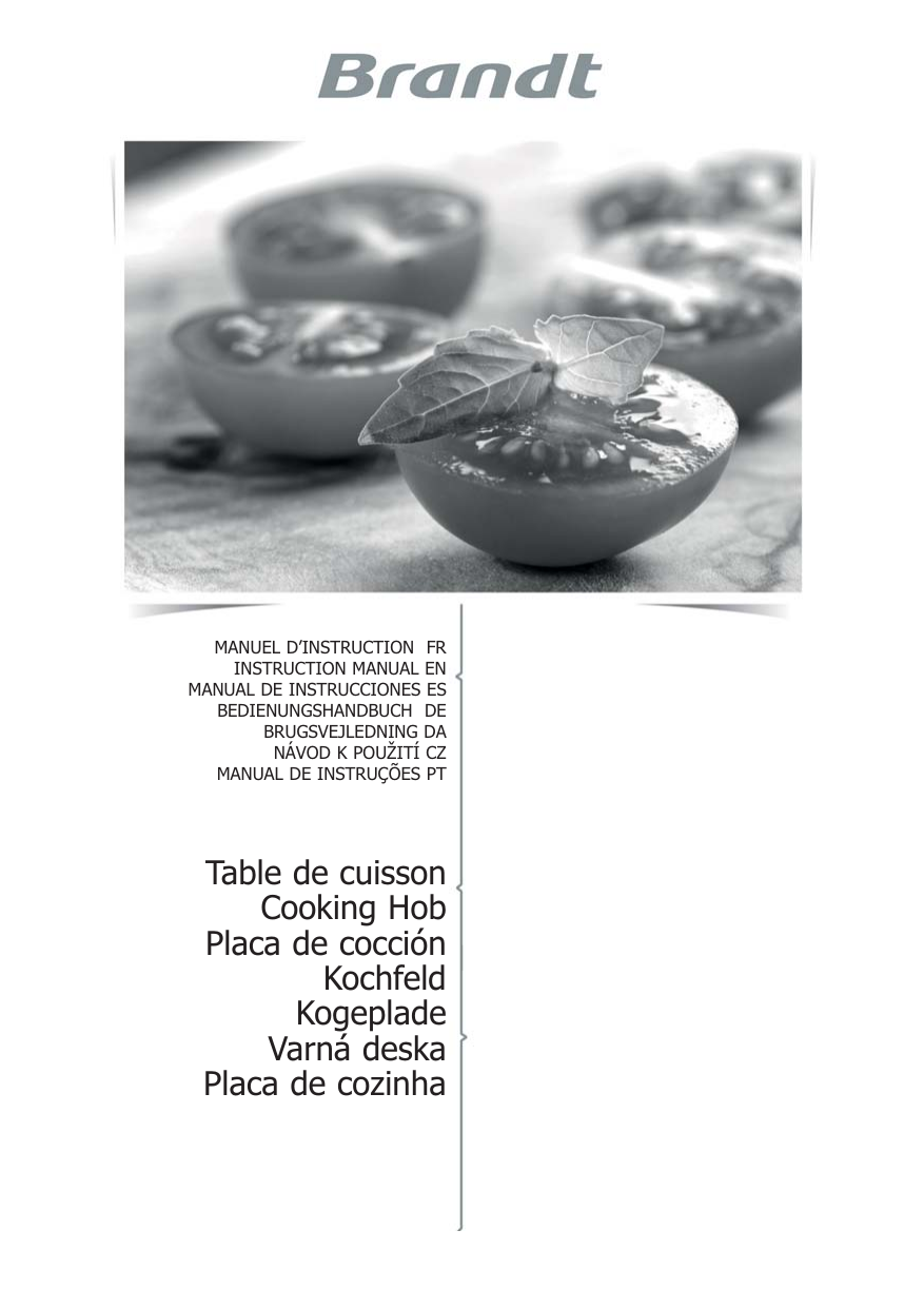 Brandt BPI6320X Induction hob User Manual Manualzz