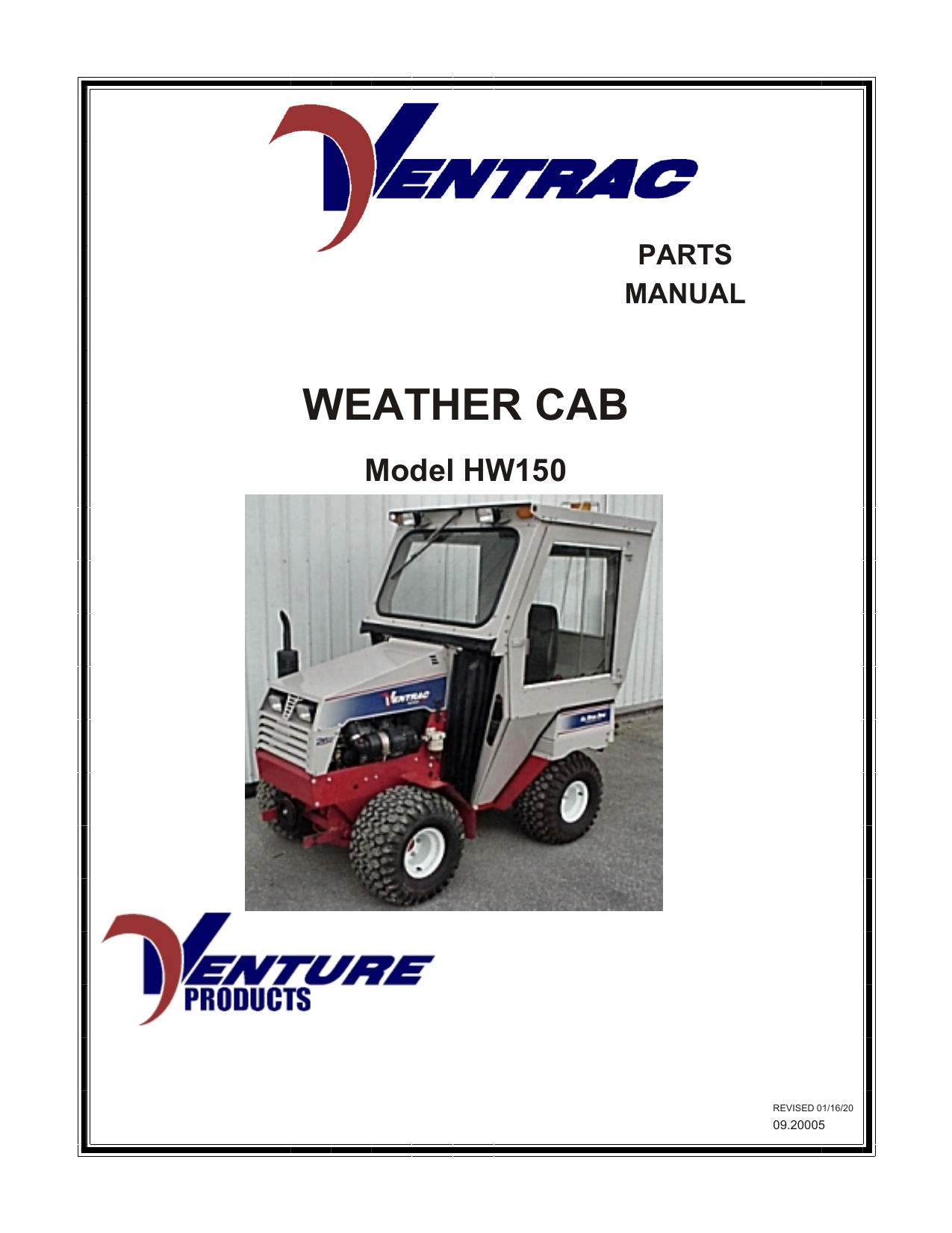 Ventrac HW150 HW TRACTOR CAB Parts Manual Manualzz
