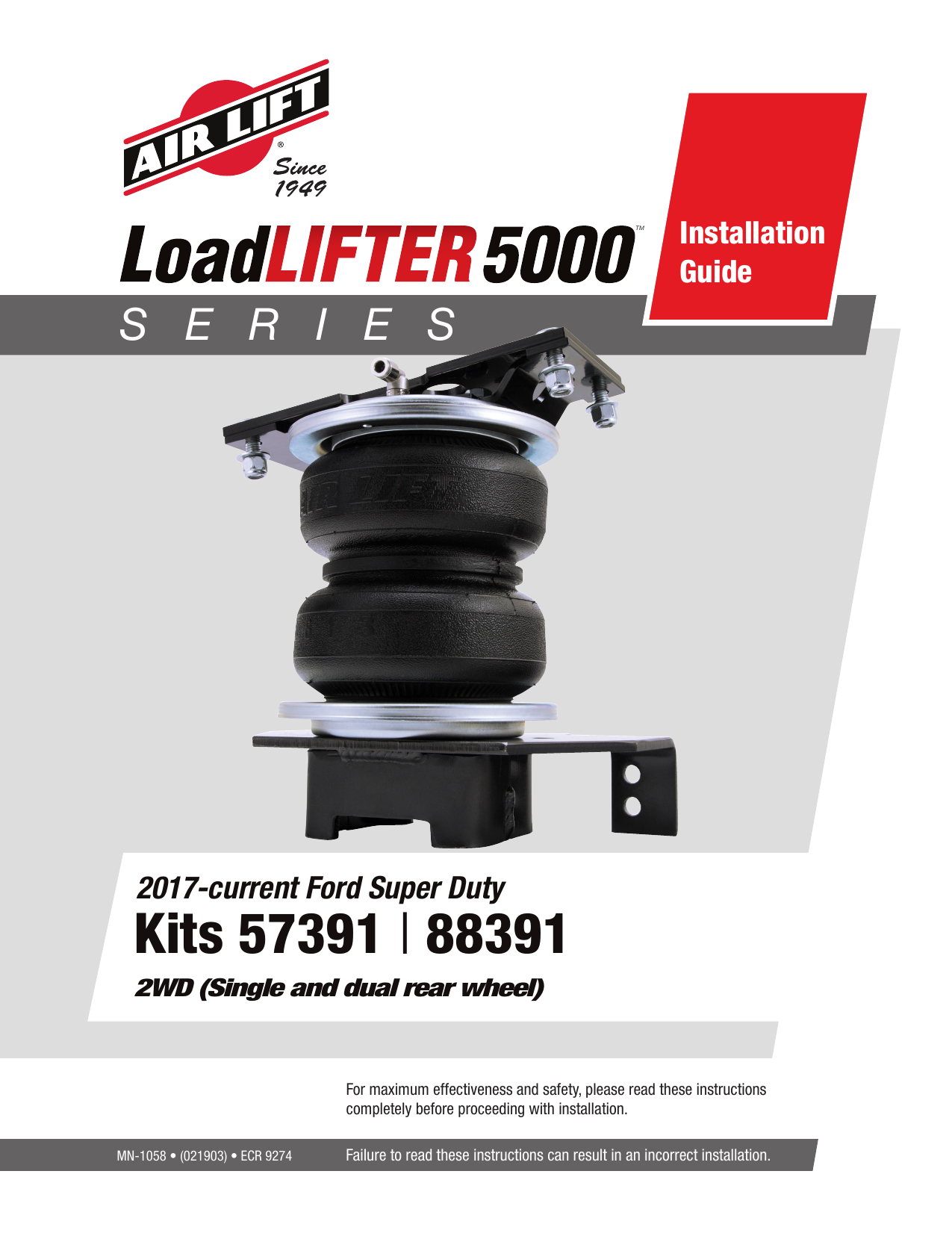 Air Lift 93391 LoadLifter PROSeries Installation Guide Manualzz