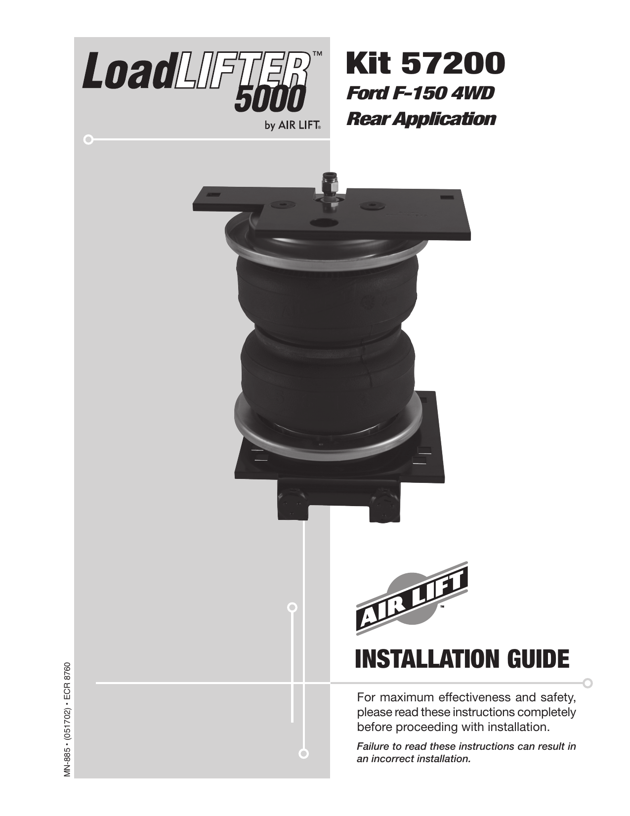Air Lift 93200 LoadLifter PROSeries Installation Guide Manualzz