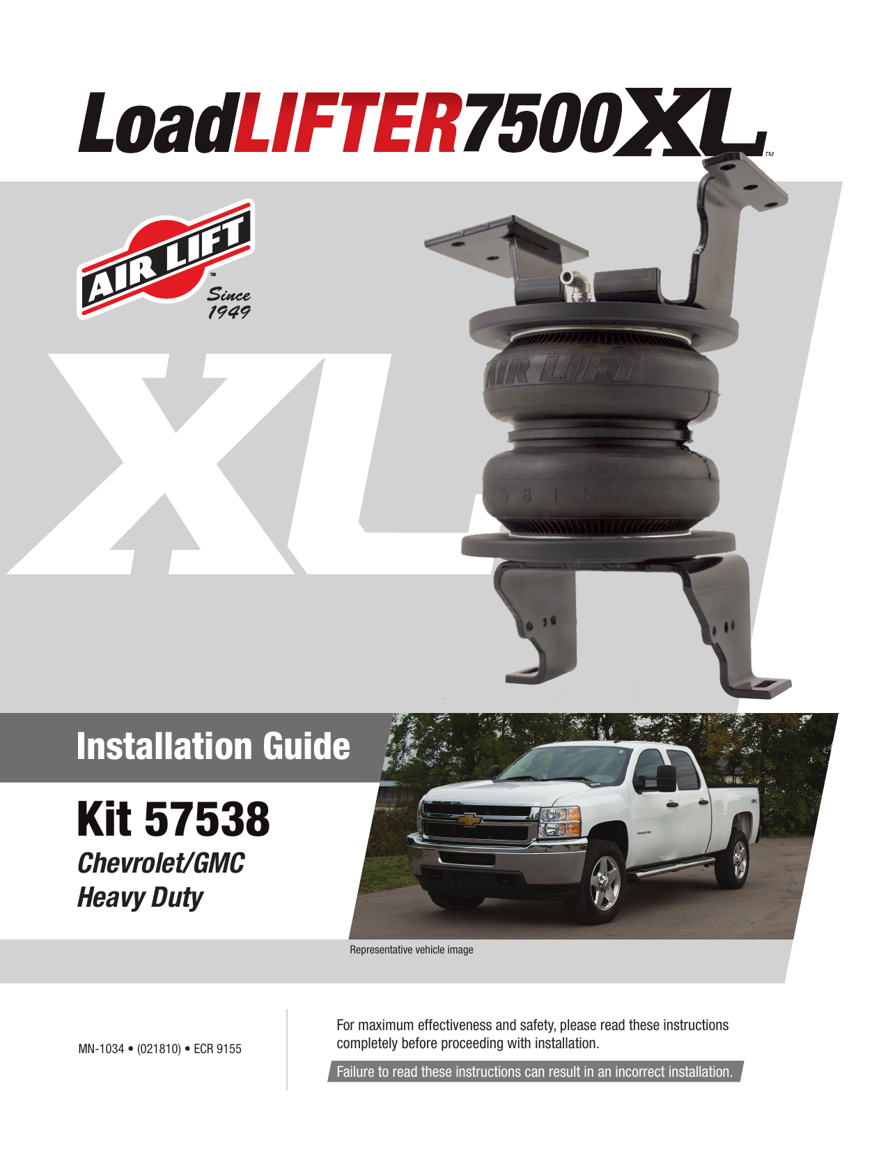Air Lift 57538 LoadLifter 7500 XL Installation Guide Manualzz