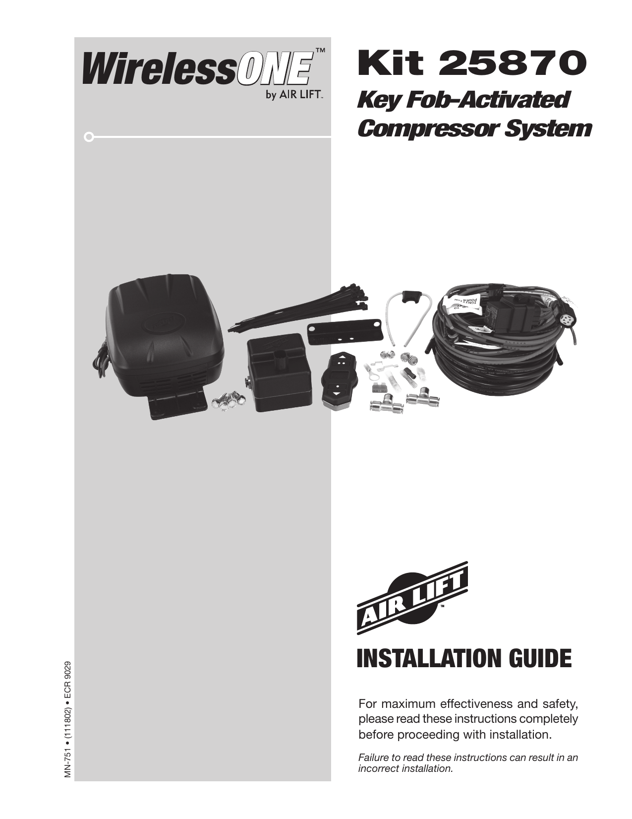 Air Lift 25870 Installation guide | Manualzz